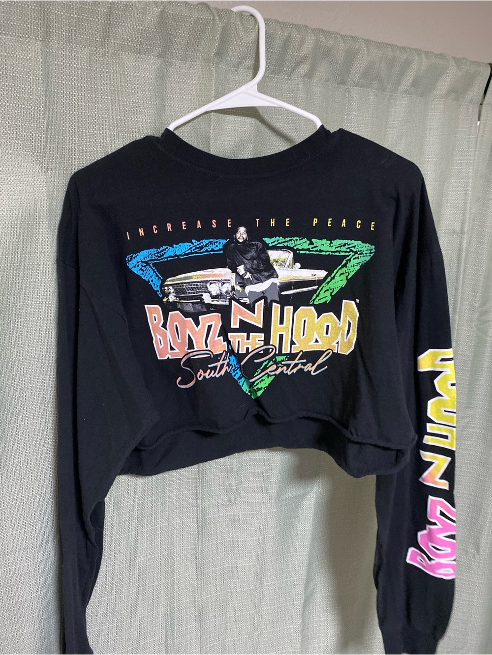Boyz n the Hood Black Cropped Long-Sleeve Tee